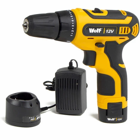Wolf Cordless 12v Drill W/ Battery & Charger 1 Wolf Cordless 12v Drill W/ Battery & Charger
