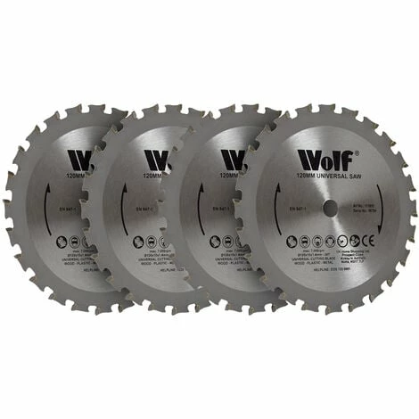 Wolf 120mm Multipurpose Saw Blades 24 TCT - Pack Of 4 1 Wolf 120mm Multipurpose Saw Blades 24 TCT - Pack Of 4