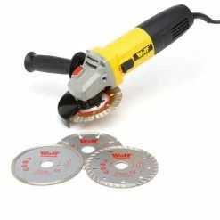 Wolf 850w Angle Grinder & 3pc Disc Set